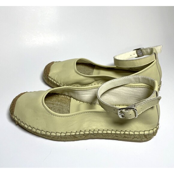 New Free People Mason Ballet Espadrille Flats Womens 6 Beige Leather Closed Toe - Picture 6 of 10